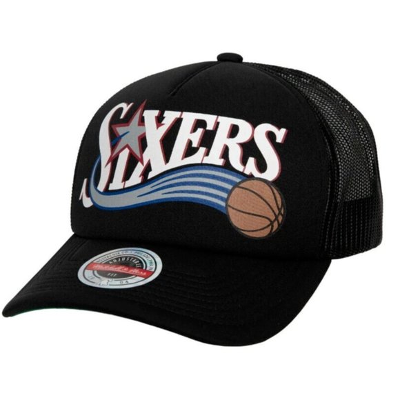 Mitchell & Ness Other - Mitchell & Ness Philadelphia 76ers Sixers NBA Cap Jersey Hook Trucker Hat